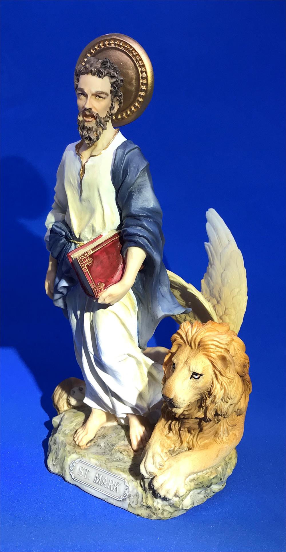 8.5" St. Mark Statue, Full Color Veronese Resin, # 17764|