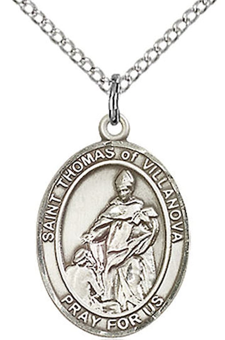 St. Thomas of Villanova Medal in Fine Pewter, 3/4" tall, Your Choice of Chain # 17256