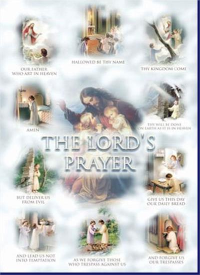 19" x 27" Poster of the Lord's Prayer, Italian gold embossed, #, 56932
