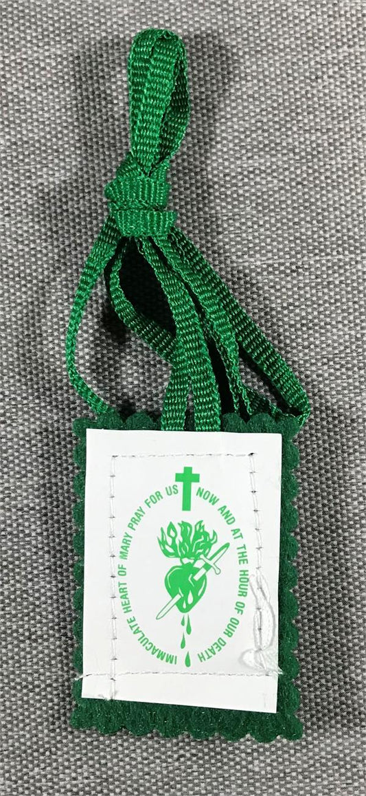 PLAIN GREEN SCAPULAR , 10-Pack, # 18108|