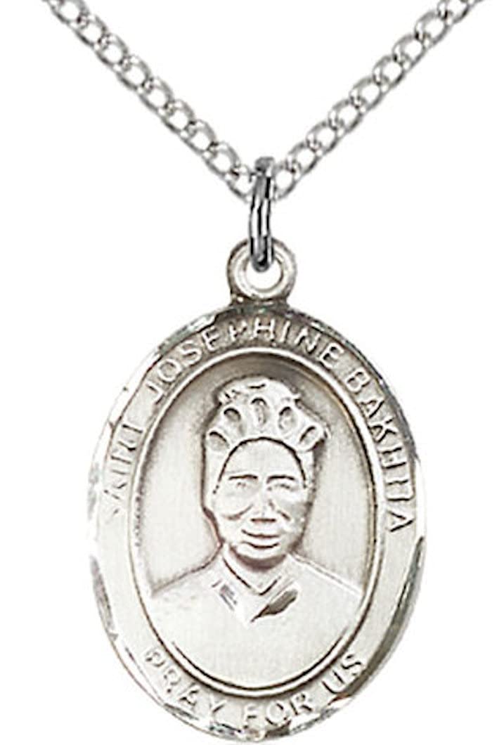 St. Josephine Bakhita Medal in Fine Pewter, 3/4" tall, Your Choice of Chain # 17104