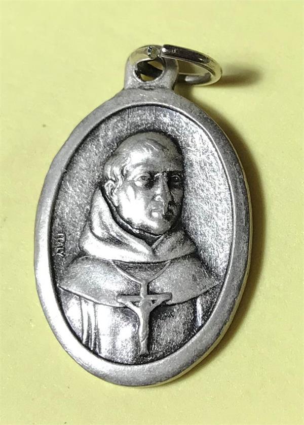 St. Junipero Serra Silver Oxidized Medal, 1" overall, # 18149
