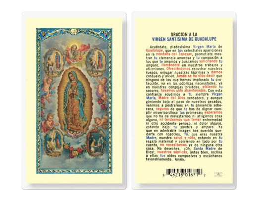 N.S. DE GUADALUPE CON VISIONES Spanish Laminated Holy Cards, 25-Count Value Pack, # 18208