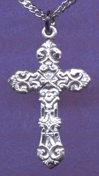 1" Cross in Sterling Silver, Your Choice of Chain , # 18213