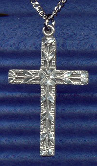 1-1/4" Sterling Silver Cross, Your Choice of Chain, # 18246
