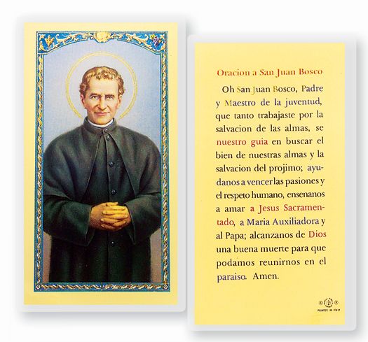 ORACION A SAN JUAN BOSCO Spanish Laminated Holy Card, 2-5/8"x4-3/8", # 18269