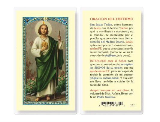 SAN JUDAS-ORACION DEL ENFERMO Spanish Laminated Holy Cards, 25-Count Value Pack, # 18274