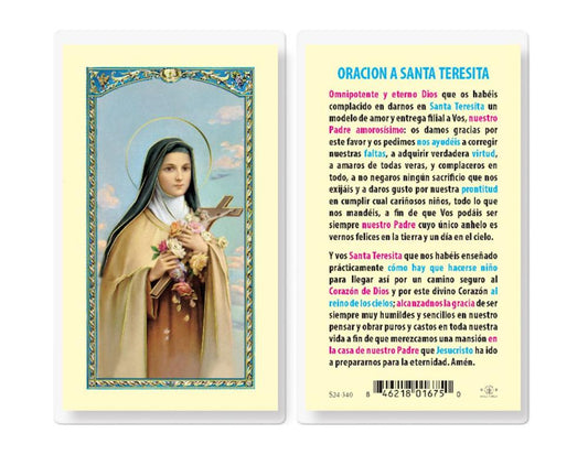 ORACION A SANTA TERESITA Spanish Laminated Holy Cards, 25-Count Value Pack, # 18298