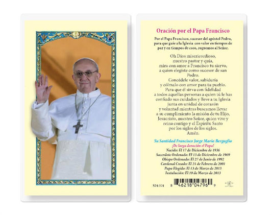 Papa Francisco Spanish Laminated Holy Cards, 25-Count Value Pack, # 18310