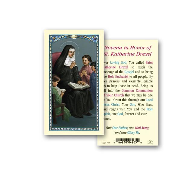 Novena in Honor Katherine Drexel Laminated Holy Card, # 18313