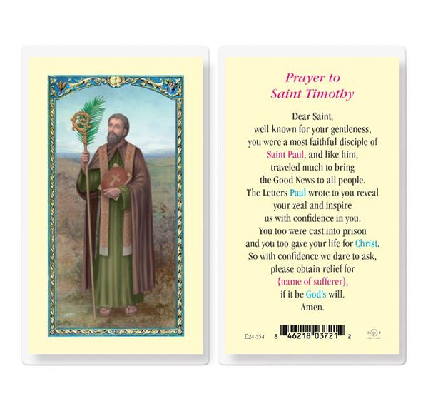 Prayer to St. Timothy Laminated Holy Cards, 25-Count Value Pack # 18317