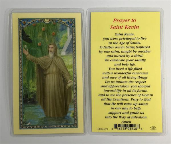 Prayer to Saint Kevin Laminated Holy Card, # 18324