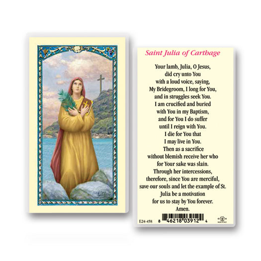 Saint Julia of Carthage Laminated Holy Card, # 18326