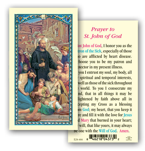 Prayer to Saint John of God Laminated Holy Card, # 18327