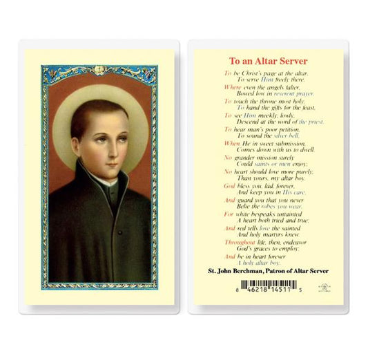 to an Altar Server Laminated Holy Cards, 25-Count Value Pack # 18328