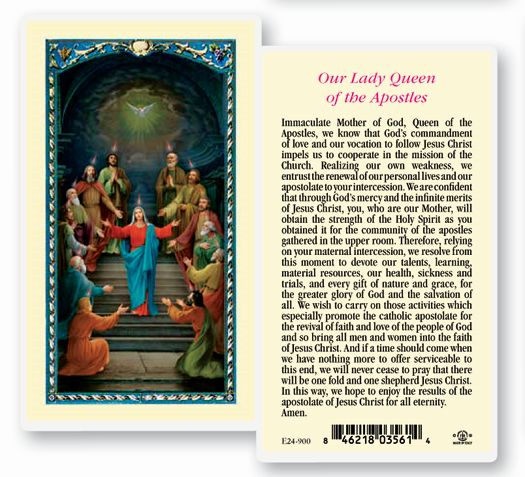 Our Lady Queen of the Apostles Laminated Holy Card, # 18332