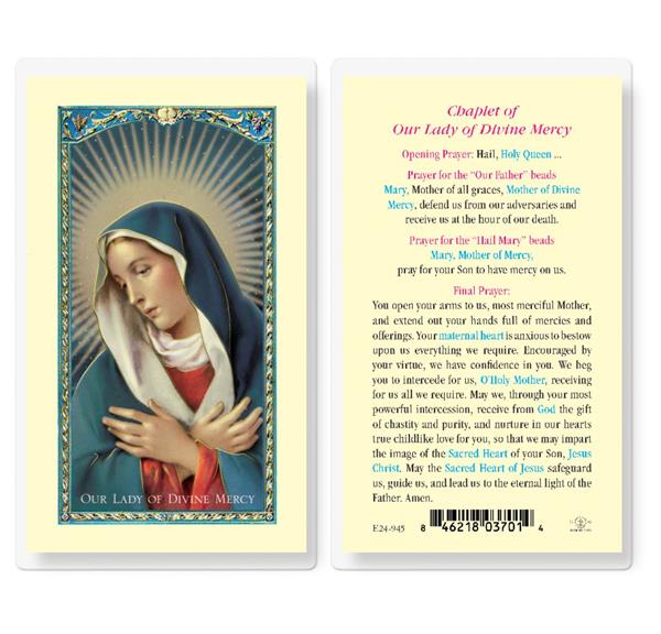 Chaplet of Our Lady of Divine Mercy Laminated Holy Cards, 25-Count Value Pack # 18335