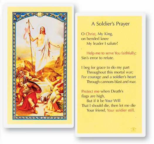 A Soldier's Prayer Laminated Holy Card, # 18347