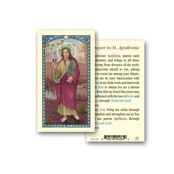 Prayer to St. Apollonia Laminated Holy Card, # 18355