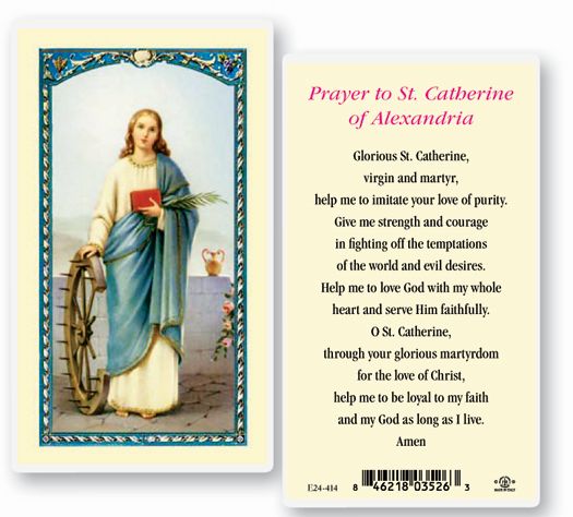 Prayer to St. Catherine of Alexandria Laminated Holy Card, # 18356