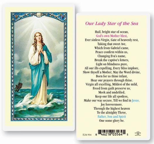 Our Lady Star of the Sea Laminated Holy Card, # 18359
