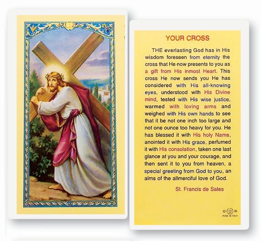 Your Cross Laminated Holy Card, # 18363
