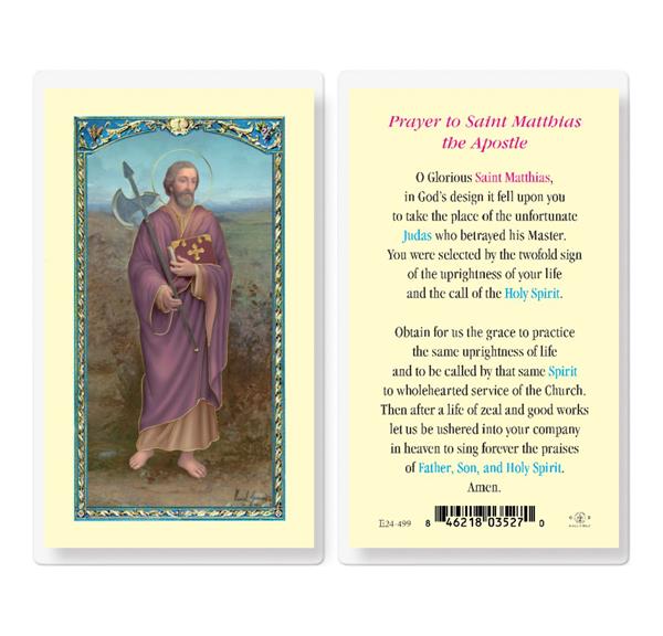 Prayer to St. Matthias The Apostle Laminated Holy Cards, 25-Count Value Pack # 18364
