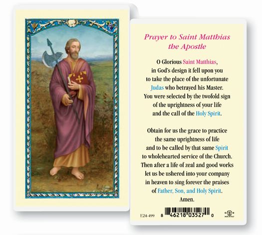 Prayer to St. Matthias the Apostle Laminated Holy Card, # 18364