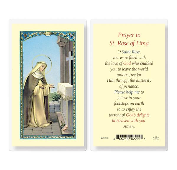 Prayer to St. Rose of Lima Laminated Holy Cards, 25-Count Value Pack # 18366