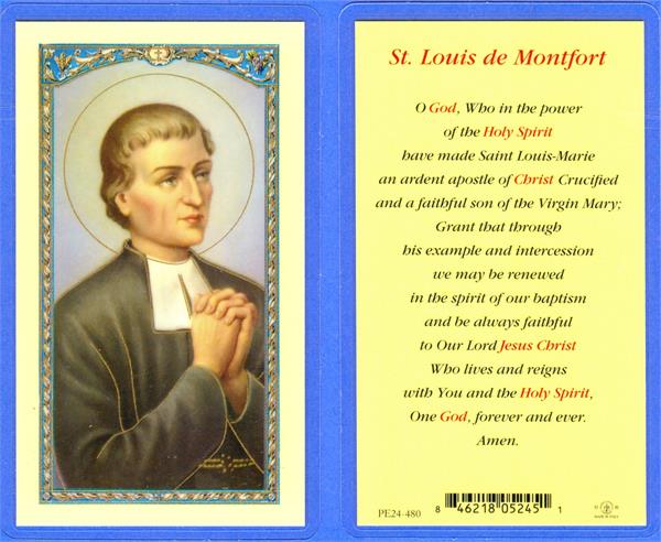 St. Louis de Montfort Laminated Holy Card, # 18370