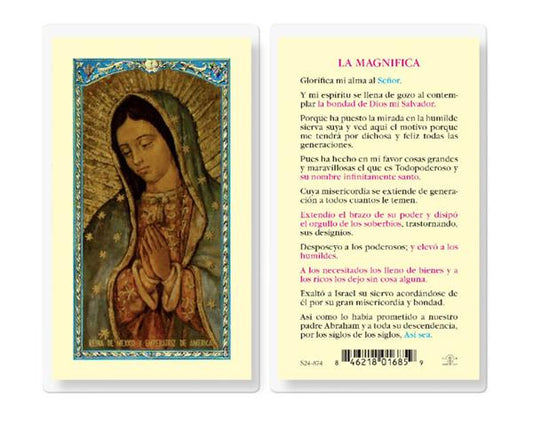 LA MAGNIFICA-VIRGIN GUADALUPE Spanish Laminated Holy Cards, 25-Count Value Pack, # 18384