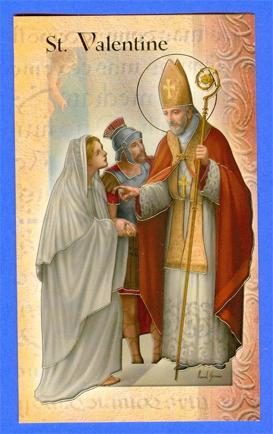 St. Valentine Folding Prayer Card, # 18385