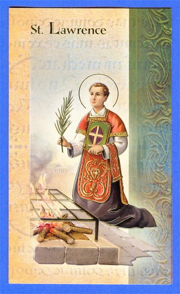 Prayer to St. Lawrence Folding Prayer Card, # 18386