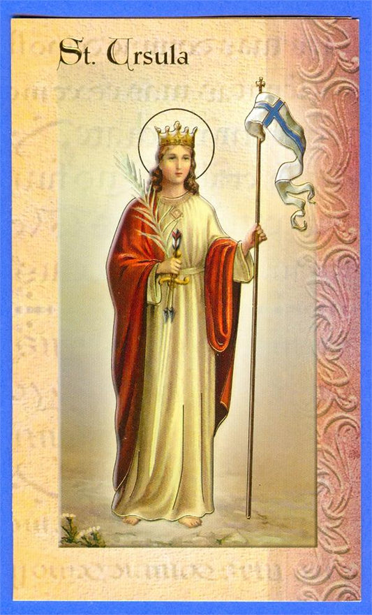 St. Ursula Folding Prayer Card, # 18390