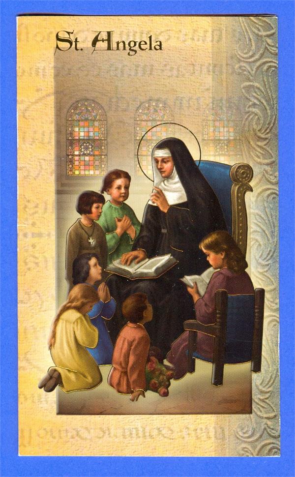 St. Angela Folding Prayer Card, # 18392