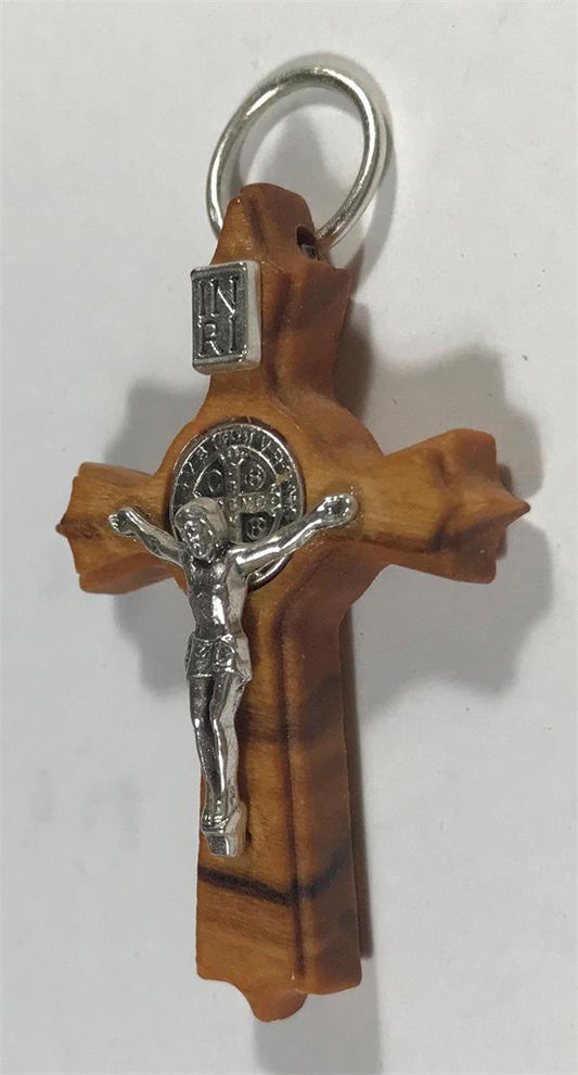 Olive Wood St. Benedict Crucifix, 1-7/8", # 18417