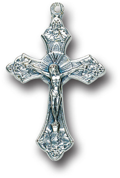 Silver Oxidized Crucifix, 1.5" overall, # 18434