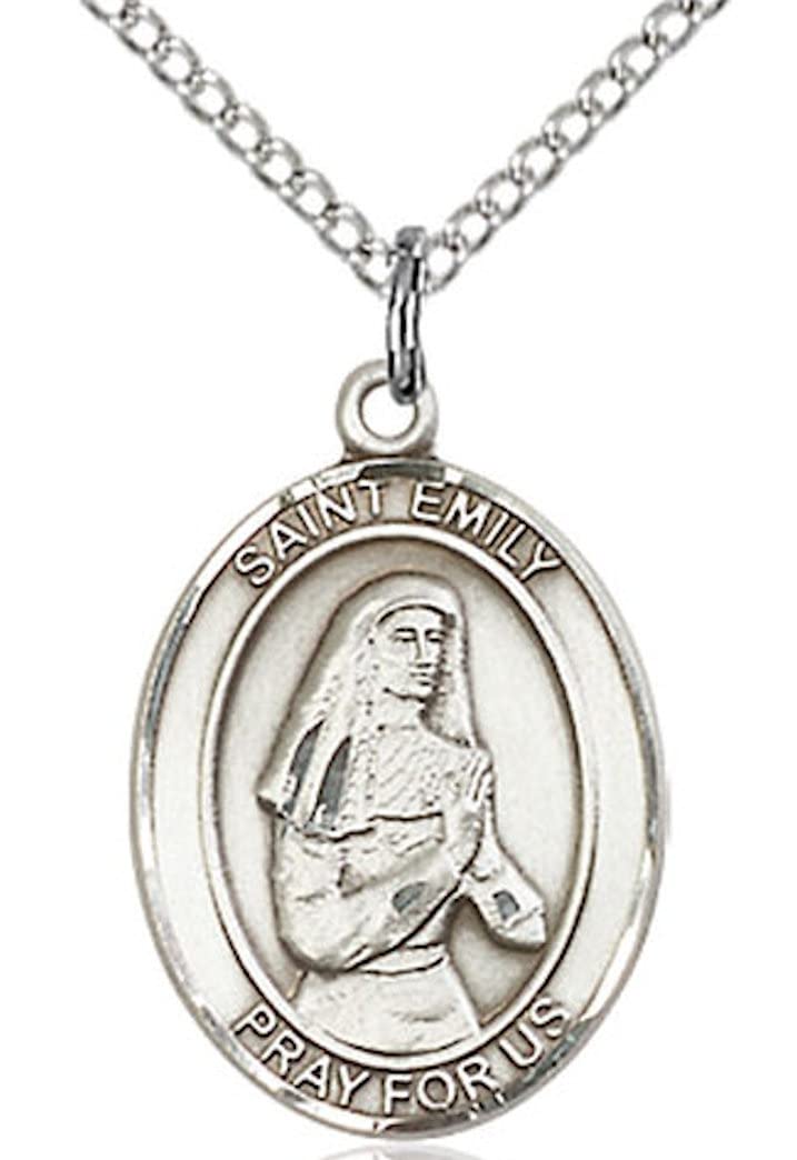 St. Emily de Vialar Medal in Fine Pewter, 3/4" tall, Your Choice of Chain # 17027