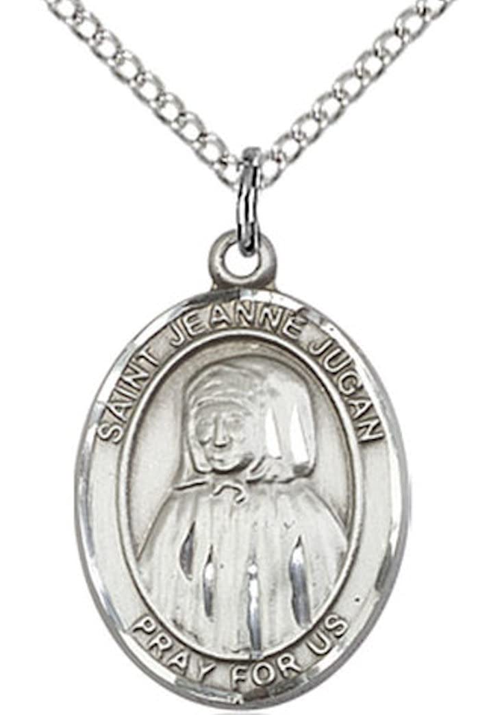 St. Jeanne Jugan Medal in Fine Pewter, 3/4" tall, Your Choice of Chain # 17079