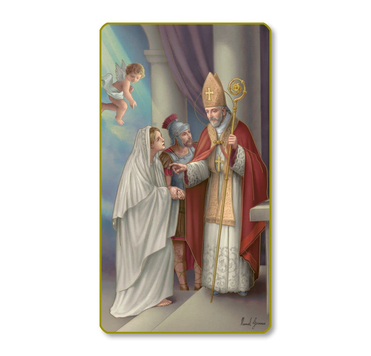 St. Valentine Italian Paper Holy Cards, 2"x4", Blank Back, 100-Pack, # 6292