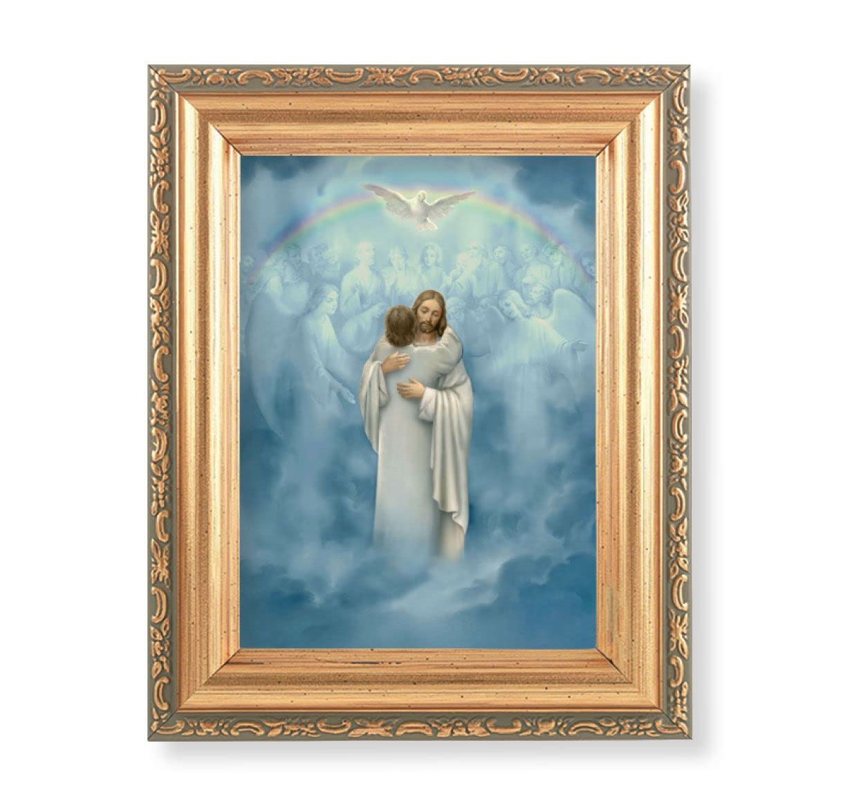 Antique Gold Frame, 5.75"x7.25" overall, Under Glass, Welcome Home, # 57159