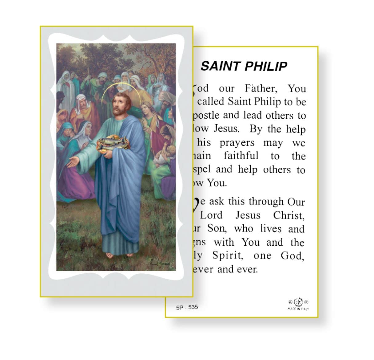 SAINT PHILIP Paper Holy Cards, 2"x4", 100-pack, # 5913