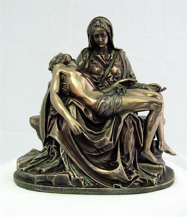 5" Pieta Statue Cold Cast Bronze Veronese Resin, # 2055