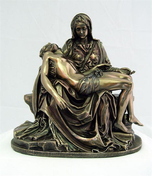 5" Pieta Statue Cold Cast Bronze Veronese Resin, # 2055