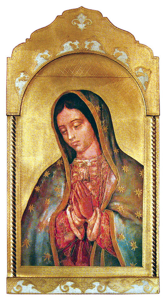 Our Lady of Guadalupe Florentine Wood Plaque, 21"x41", Made in Italy, # 21150