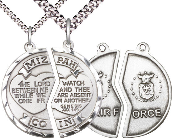 Miz Pah / Air Force Coin Medal, 1" dia., Fine Pewter, with 18" & 24" chains, # 2163