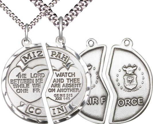 Miz Pah / Air Force Coin Medal, 1" dia., Fine Pewter, with 18" & 24" chains, # 2163