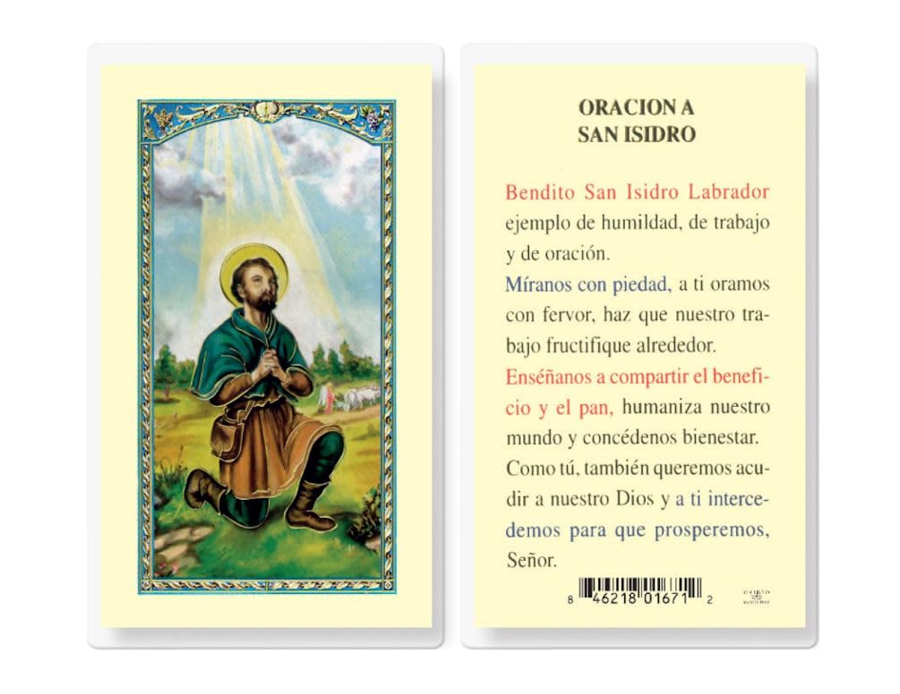 ORACION A SAN ISIDRO Spanish Laminated Holy Cards, 25-Count Value Pack, # 18265