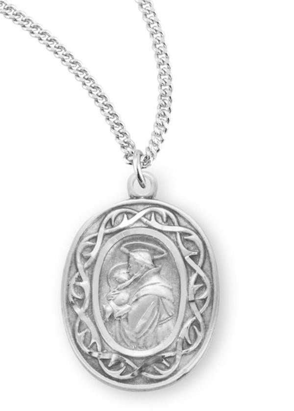 Sterling St. Anthony Crown of Thorns Medal, 7/8", Your choice of chain, # 21905|