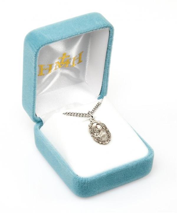 St. Anthony Sterling Medal, .7", Your choice of chain, # 21909
